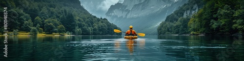 Kayaking on the lake in tourist mode. Fascinating and enjoyable.