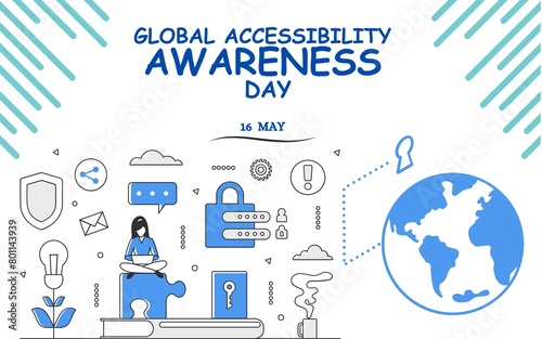 SIMPLE BLUE AND WHITE GLOBAL ACCESSIBILITY AWARENESS DAY TEMPLATE DESIGN