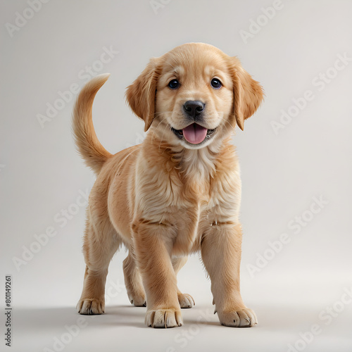 golden retriever puppy on white