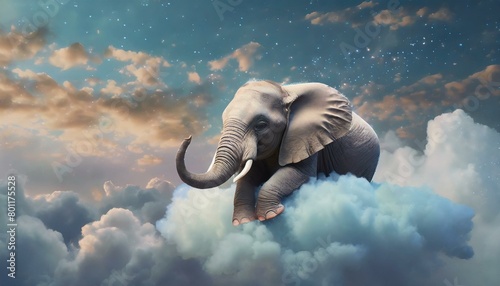 Cloud-Cradled Tranquility: Peaceful Elephant Resting
