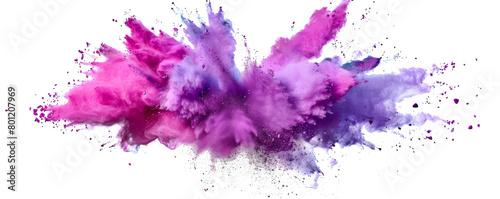 Blue and purple smoke merging isolated on transparent background.