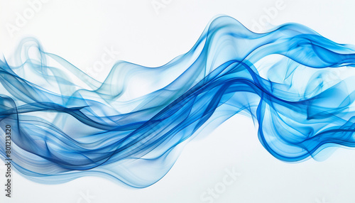 Sea breeze blue wave abstract, light and breezy sea breeze blue wave flowing on a white background.
