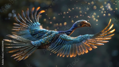 D Rendering of the Transitional Archaeopteryx Fossil from the Jurassic Era