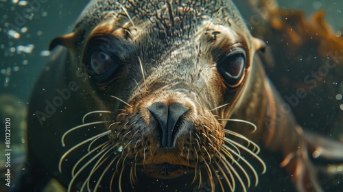 Macro shot of a sea lion