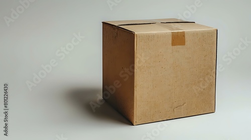 Basic and Functional Cardboard Box on White Background