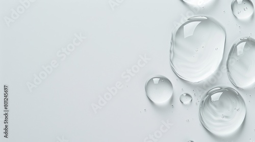 transparent gel serum water drop on white background with writing space
