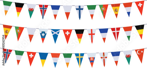 Garlands in the colors of European countries