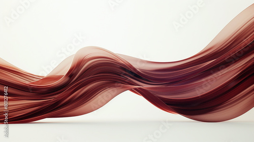 A deep mahogany wave, rich and sophisticated, flowing smoothly over a white backdrop, rendered in a crystal-clear high-definition photo.
