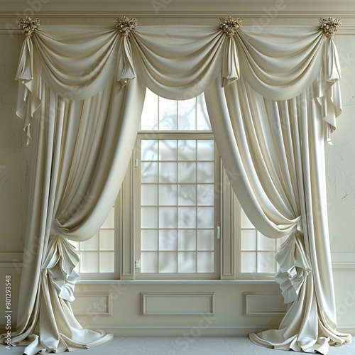 Window decoration made of fabric adding a touch of elegance to the room