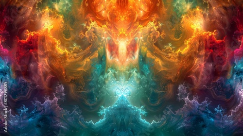 Colorful vibrant multi colored mystic matrix background design