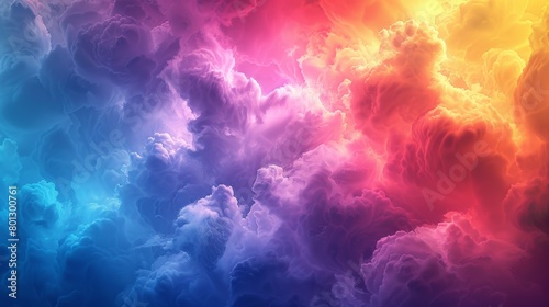 Colorful vibrant multi colored mystic cloud background design