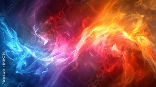 Colorful vibrant multi colored mystic fire background design