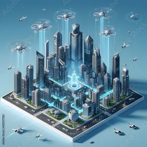 Futuristic city 3D