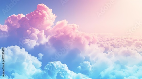 a colorful sky with fluffy white and blue clouds