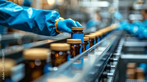 Packaging and Labeling: A real photo shot capturing the packaging and labeling process of agricultural chemical products, emphasizing compliance with regulatory standards and consumer safety.