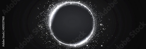 Circular light effect of white sparks magical glow. Abstract transparent background with round glitter sparkle and silver vector border stroke. circular dust particle pattern with a trail of stars