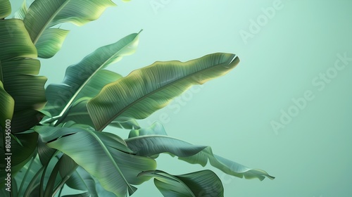 Vibrant Green Banana Leaves Backdrop for Eco-Friendly Wellness Event Poster Design