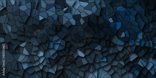 Dark BLUE vector pattern. Quartz dark Navy blue Broken Stained Glass Background. Voronoi diagram background. Seamless pattern shapes vector Vintage Quartz surface white for bathroom or kitchen.