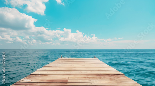 心地良い青空広がる夏の桟橋