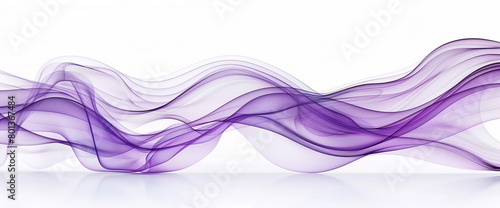 Heather purple wave abstract, soft and dreamy heather purple wave flowing on a white background.