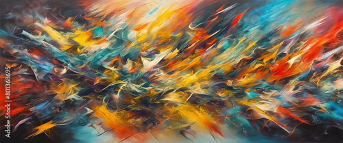 Abstract colored background. Chaotic mixture of colors. Twisting colors