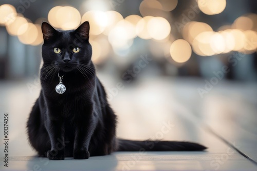 'looking camera black isolated cat white sitting pet alone animal creature crossbreed domestic felino mammal no people nobody one studio shot vertebrate background yellow on cut-out facing front'