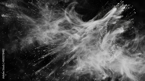 Dynamic Chalk Explosion: Energetic Burst of Black Chalk