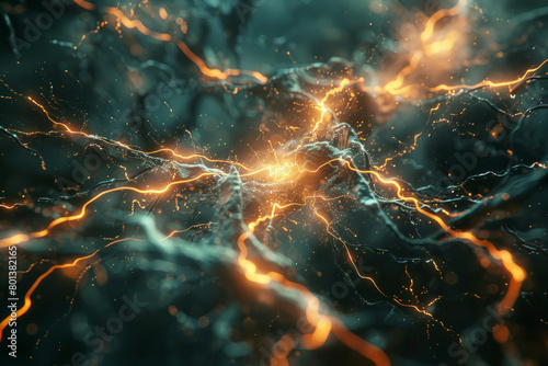 A simulation of fractal lightning, branching out in a beautifully chaotic display of electricity,