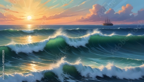 Breathtaking Dramatic Seascape Digital Painting