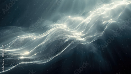 d render of a white abstract mountain range with flowing fabriclike textures. Created with Ai