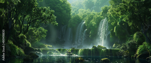 Verdant forests cloak the land in emerald splendor, a lush sanctuary for creatures great and small.