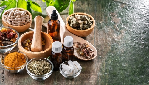 natural homeopathic remedies for illness including herbal supplements essential oils and organic ingredients symbolizing a holistic approach to health and wellness
