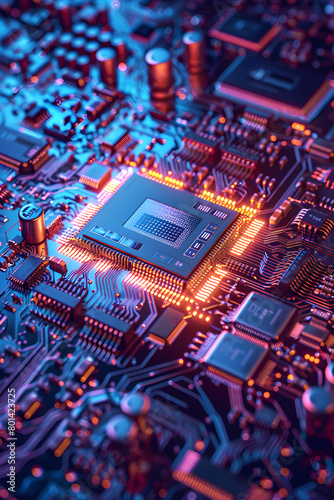 A Close-up of Silicon Microprocessor - The Heart of Computing Devices