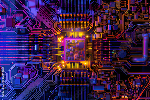 A Close-up of Silicon Microprocessor - The Heart of Computing Devices