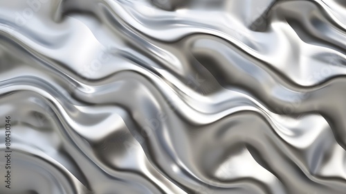 Silver metal surface texture pattern. Shiny silver texture background wallpaper. Digital artistic raster bitmap illustration. Graphic design art. AI artwork. 