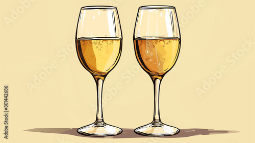Crystal Wine Flutes cartoon