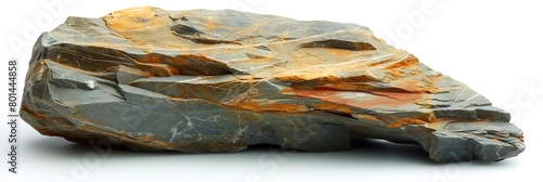 Gneiss, rock sample , on white background