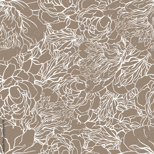 Floral seamless pattern, endless texture with flowers in vintage style. Wallpaper, background. Home decor.