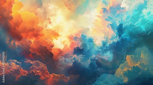 heavenly abstract painting depicting celestial skies thoughtprovoking artwork in art gallery digital illustration