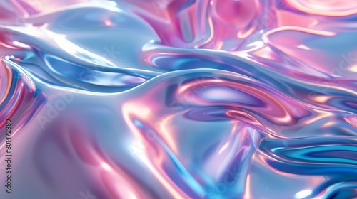 liquid bliss flowing glossy wavy shapes in minimal colors fluid motion 3d rendering