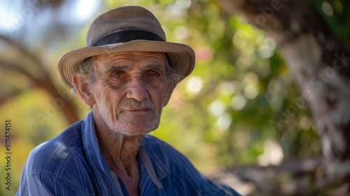 Retrato de um homem velho ao ar livre