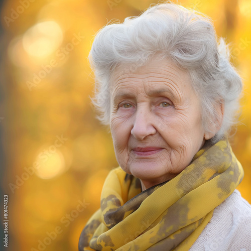 Retrato de uma mulher velha ao ar livre