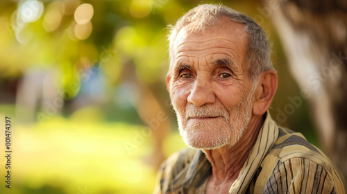 Retrato de um homem velho ao ar livre