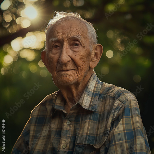 Retrato de um homem velho ao ar livre