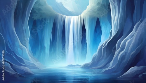 Blue waterfall fantasy