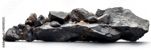 Basalt, rock sample , on white background