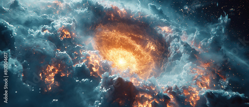 Artistic Depiction of a Celestial Event with Vibrant Colors