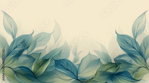 Modern illustration of botanical wall art. Foliage art with abstract shapes. Abstract wall art for prints, covers, wallpapers, minimalism, natural wall art and others.