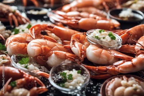 'food sea seafood fish industry crustacean seabass shrimp fresh aquaculture bass catch closeup cold cooking dinner eating european fishing freshness glac
