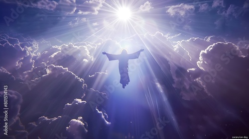 ascension day jesus poster, the day he atoned for his children's sins by ascending to heaven